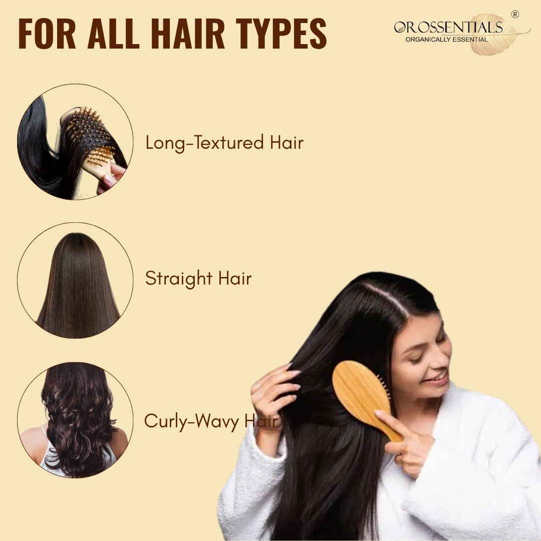 OROSSENTIALS Wooden Oval Hair Brush Small (ORO-014)