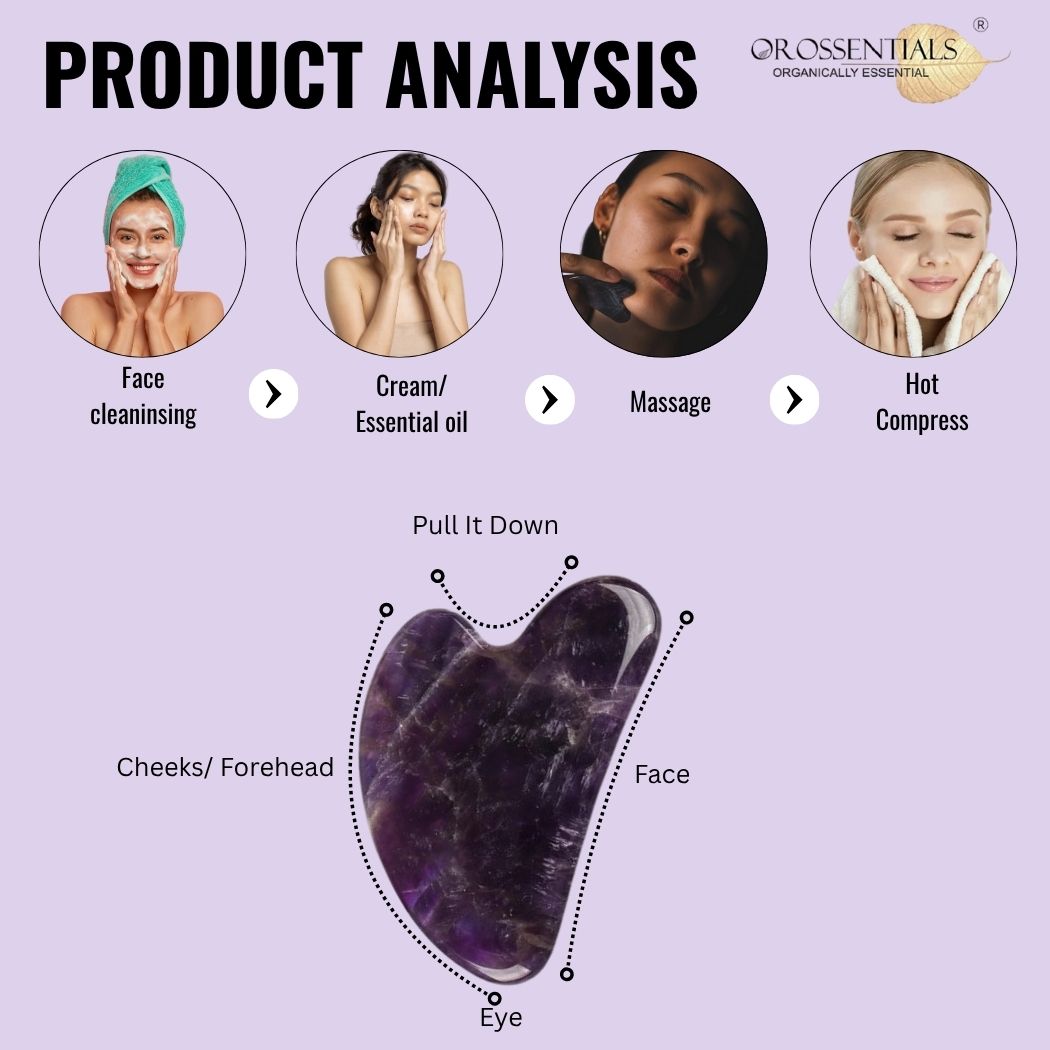 OROSSENTIALS Amethyst Heart Gua Sha Gua Sha Facial Massage (ORO-027)