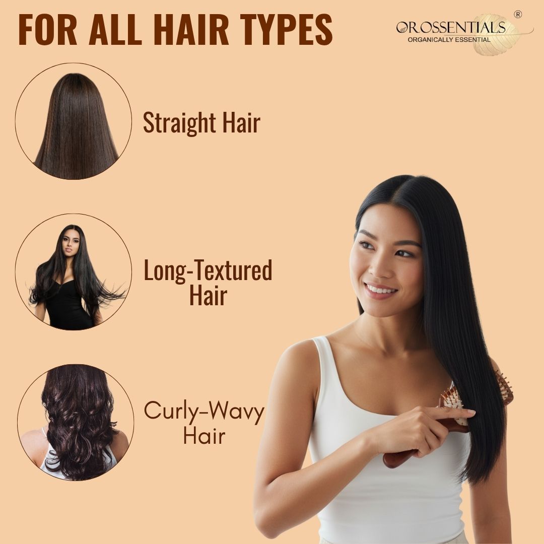OROSSENTIALS Premium Wooden Hair Brush-Dark wood (ORO-017)