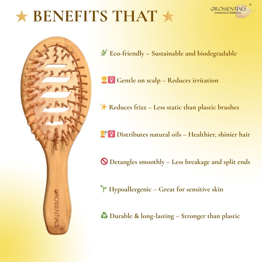 OROSSENTIALS Bamboo Wooden Vent Hair Brush (ORO-049)