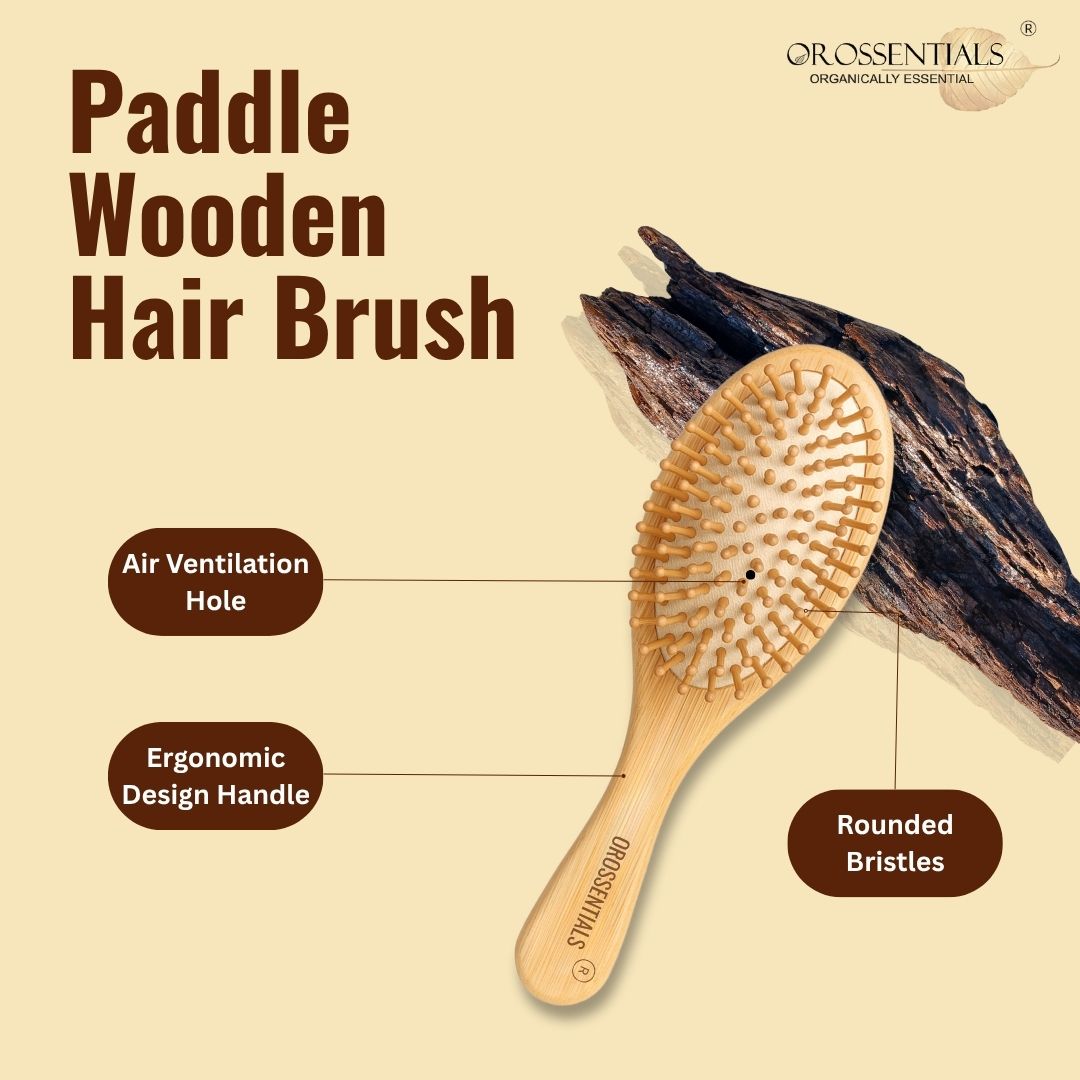OROSSENTIALS Wooden Oval Hair Brush Small (ORO-014)