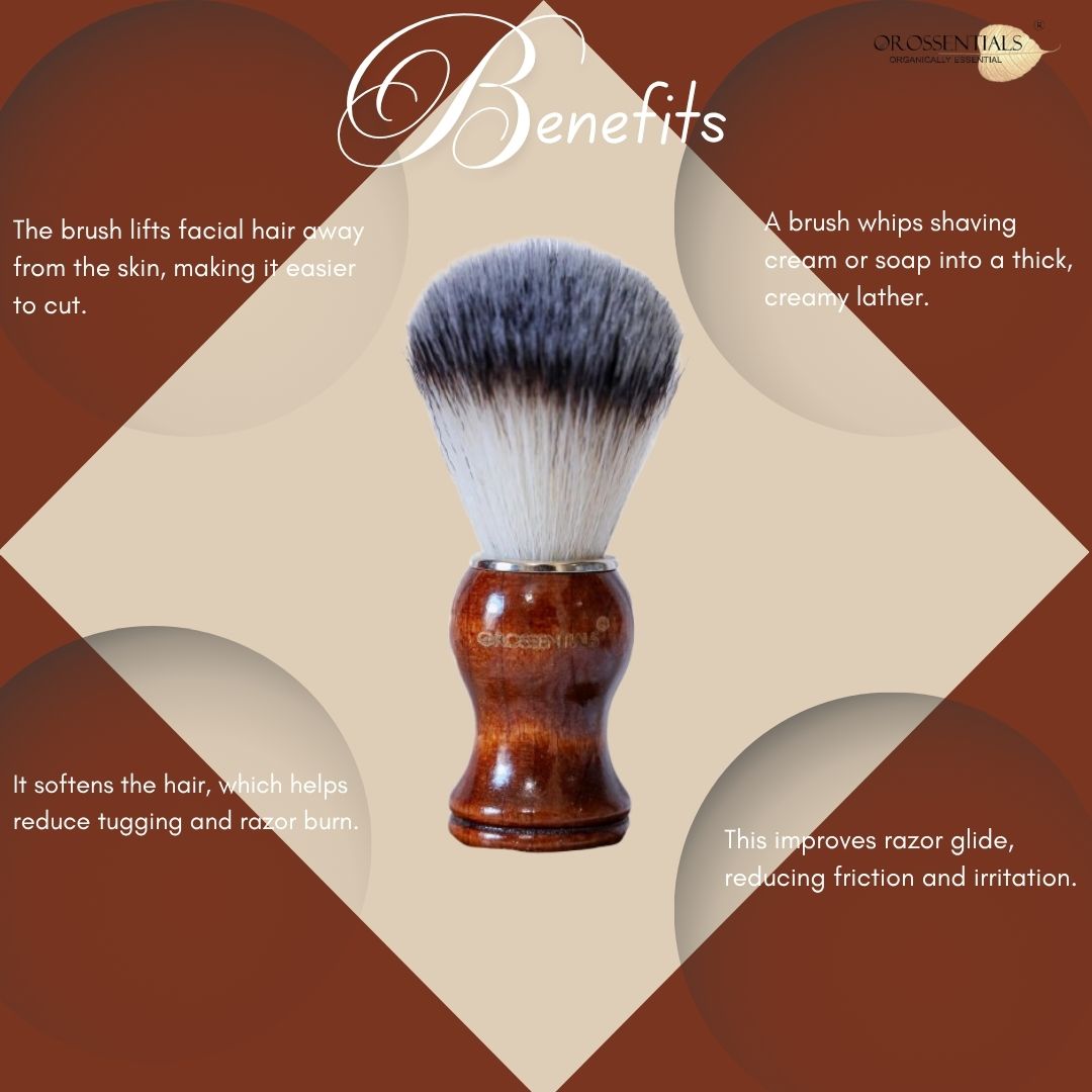 Natural Brown Wooden Shaving Brush For Men [ORO-021]