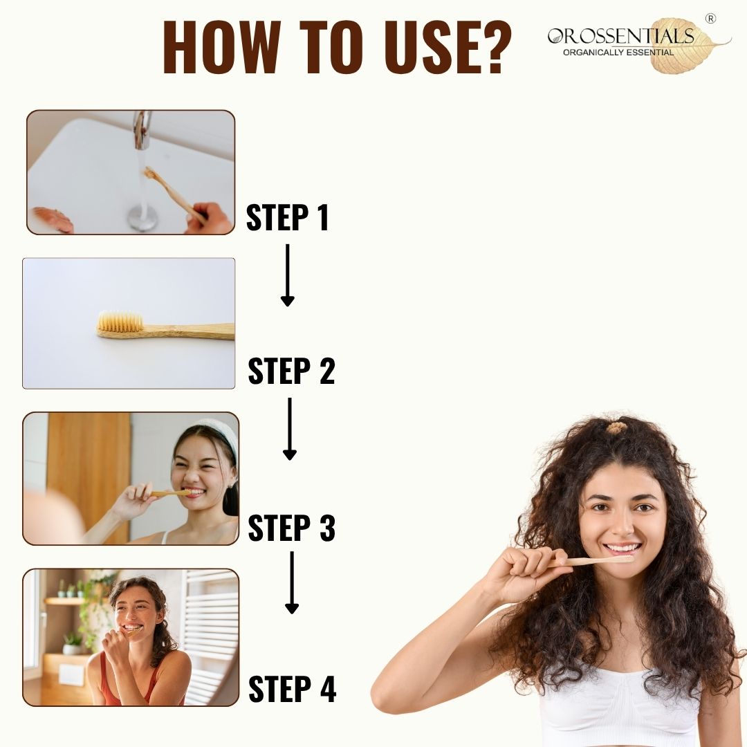 OROSSENTIALS Oral Care Bamboo Toothbrush with Ultra Soft Bristle - Pack of 2
