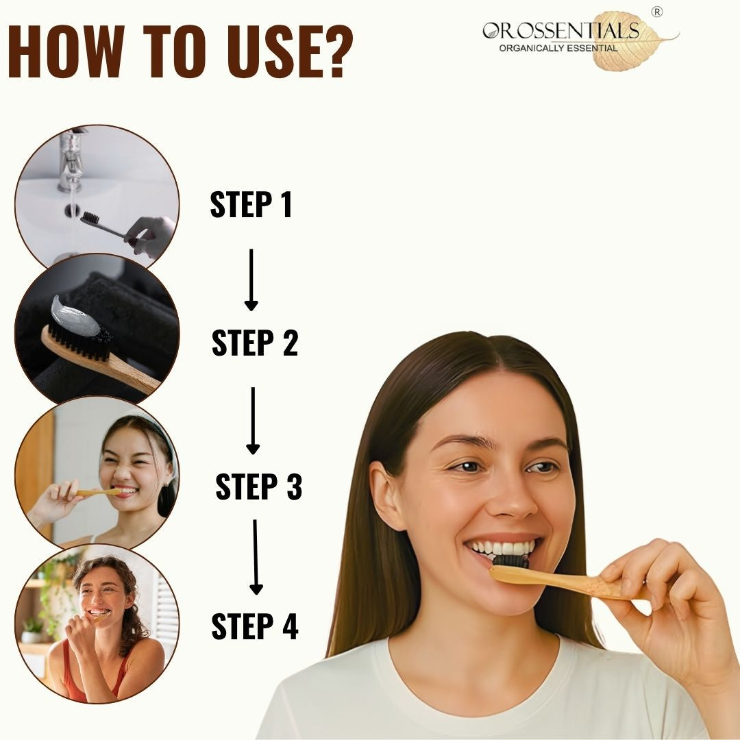 OROSSENTIALS Oral Care Bamboo Toothbrush with Soft Bristle - Pack of 2