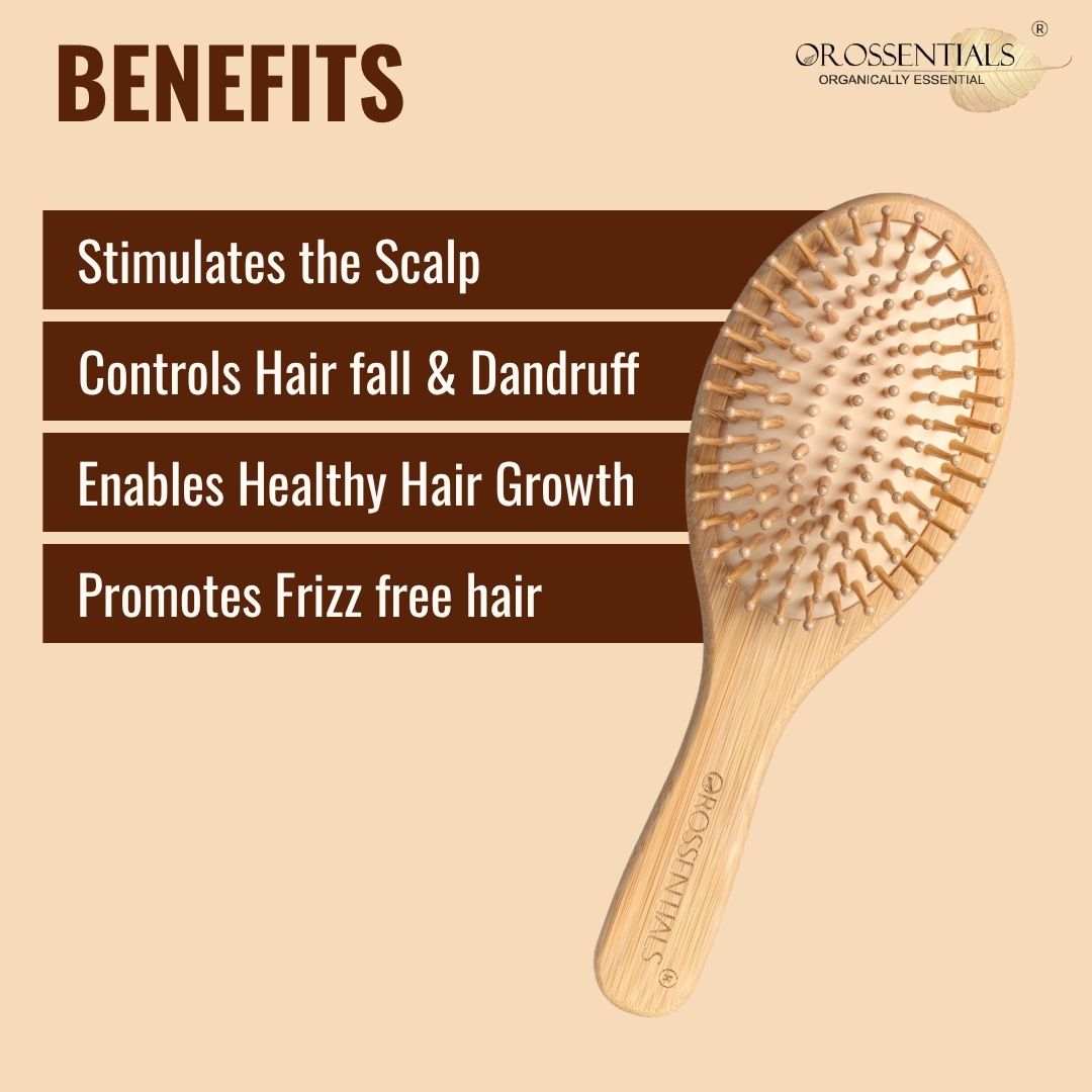 OROSSENTIALS Wooden Oval Hair Brush Big (ORO-013)