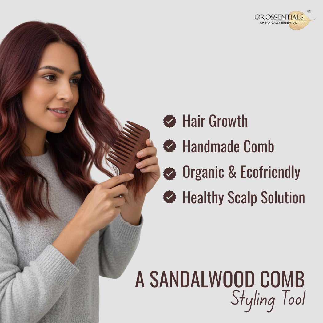 Sandalwood Hair Comb - Zero Waste Comb, 100% Wood, Plastic Free (ORO-059)