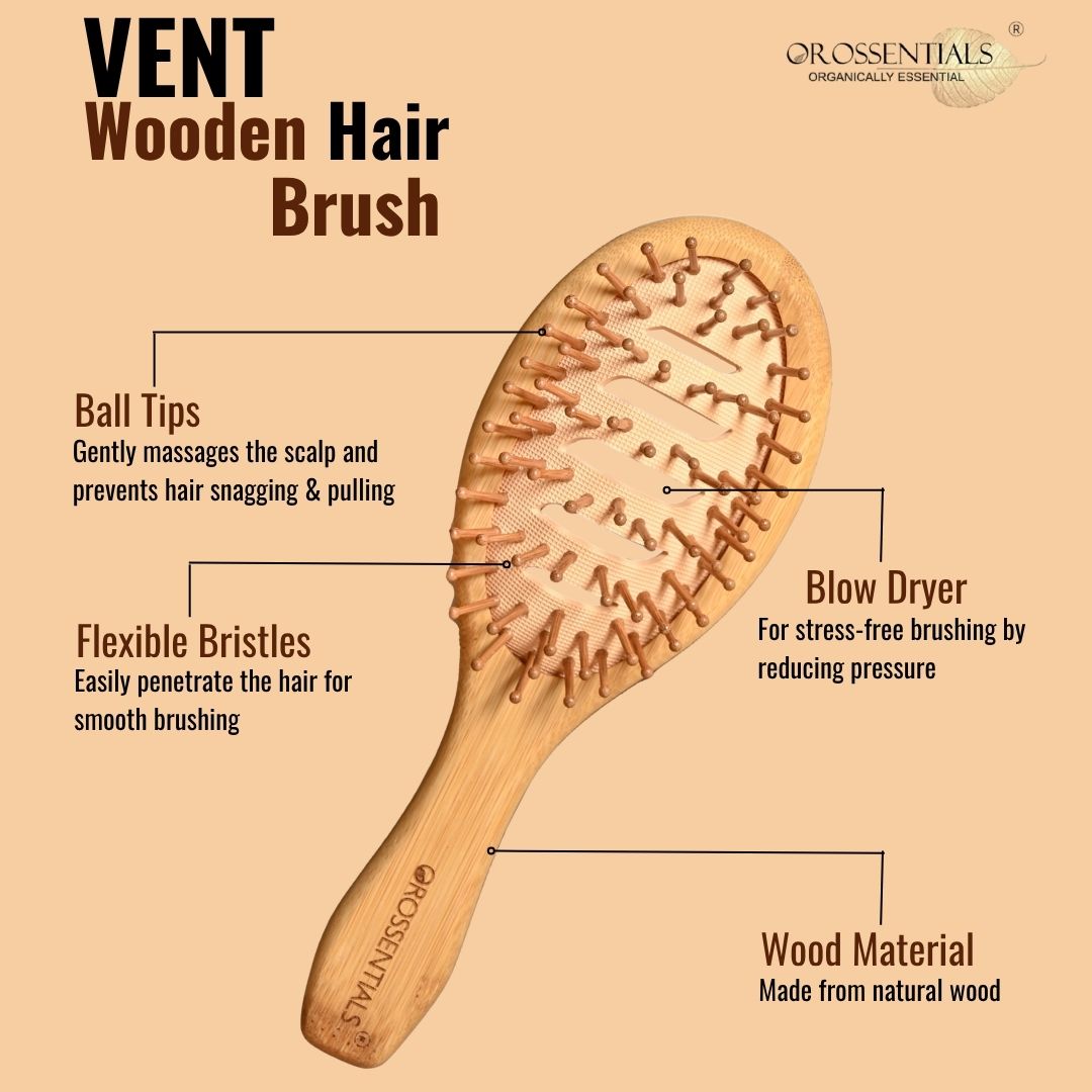 OROSSENTIALS Bamboo Wooden Vent Hair Brush (ORO-049)