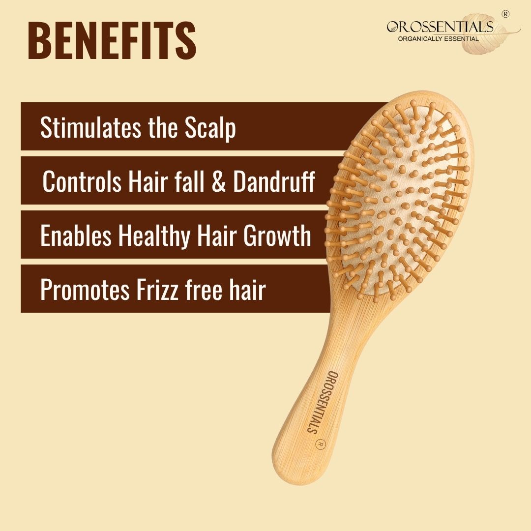 OROSSENTIALS Wooden Oval Hair Brush Small (ORO-014)