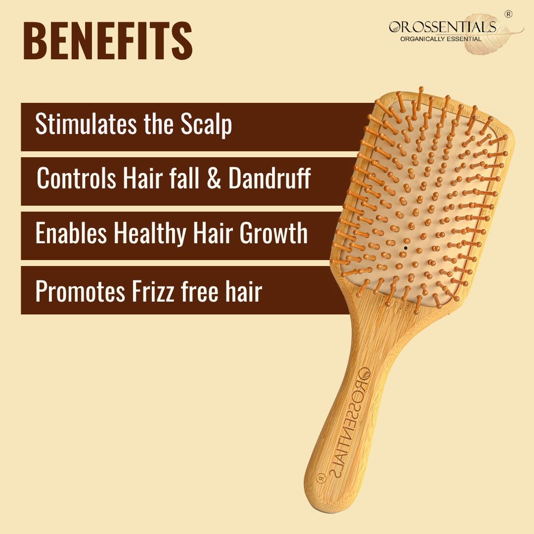 Rectangle Wooden Hair Brush Big Size [ORO-011]