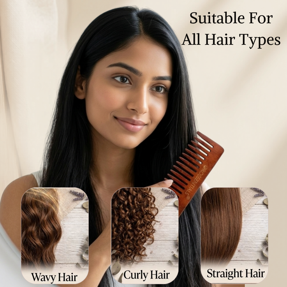OROSSENTIALS DARK WOOD DETANGLING COMB ORO-061