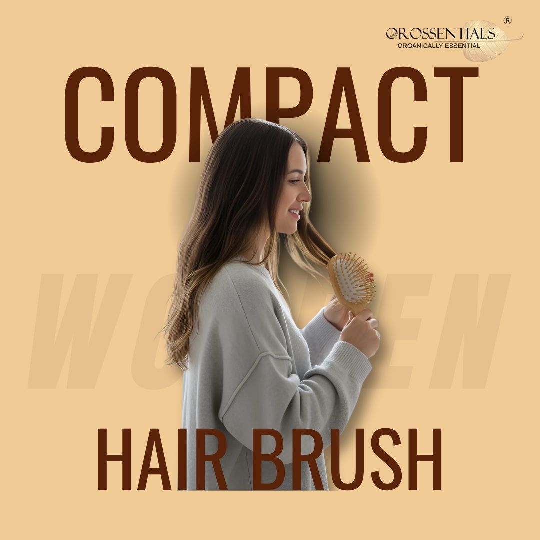 Orossentials Wooden Hair Brush Compact Size Travel Friendly (ORO-057)