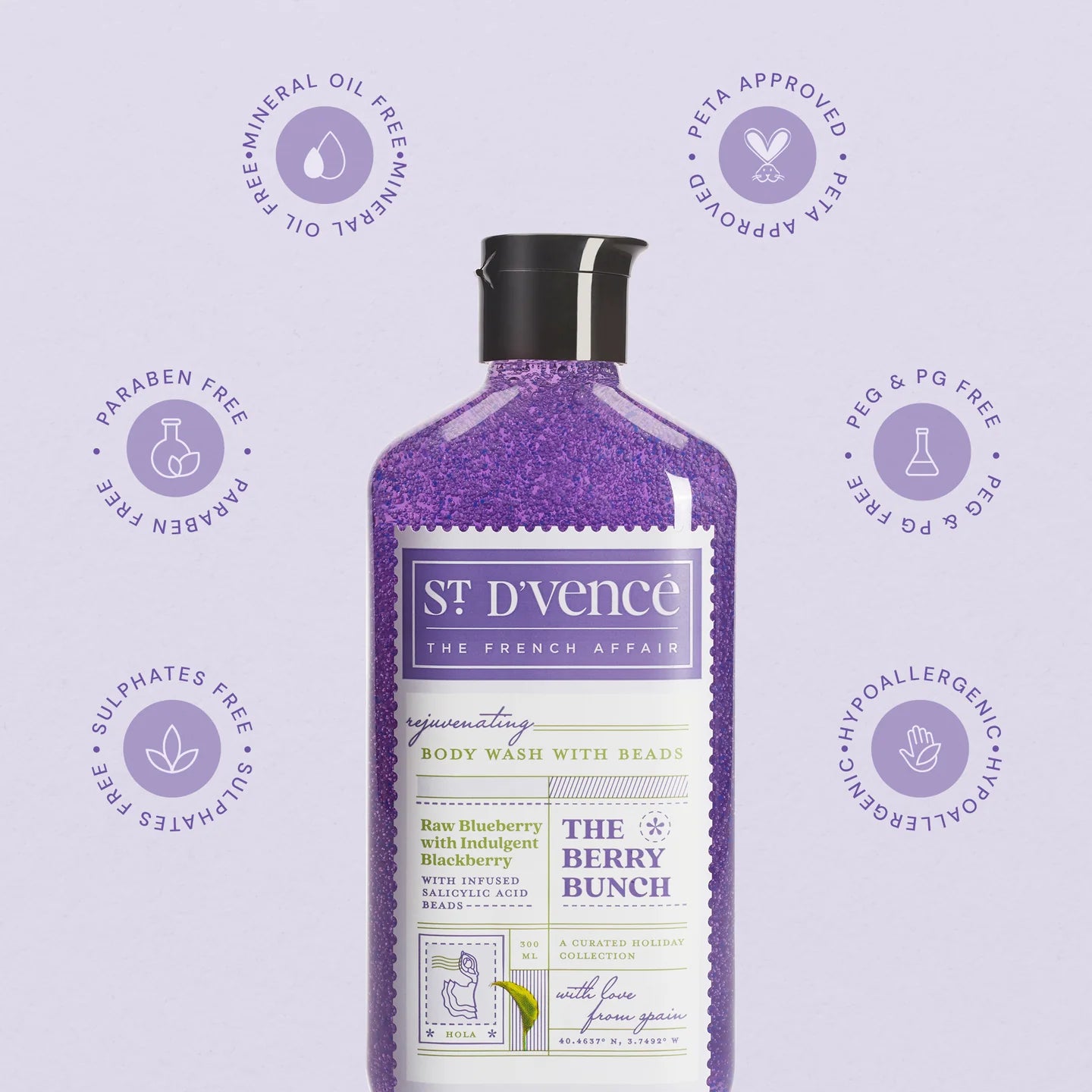 Berry Bunch - Blueberry & Blackberry Body Wash with Salicylic Acid, 300 ml