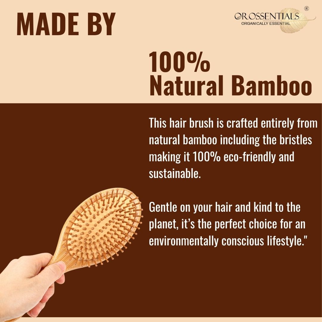 OROSSENTIALS Wooden Oval Hair Brush Big (ORO-013)