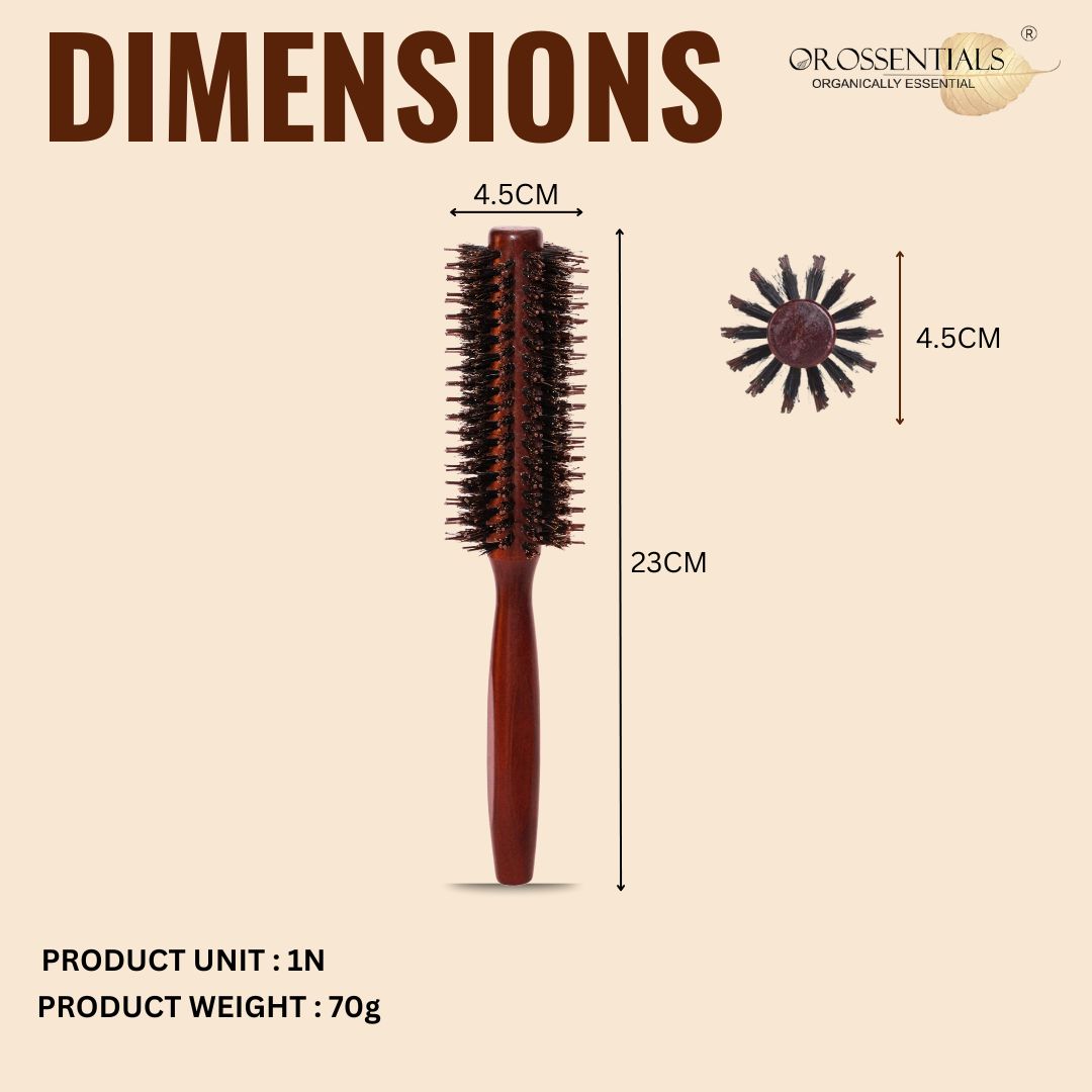 Wooden Round Hair Brush | Wooden Round Hair Brush | Men and Women [ORO-018]