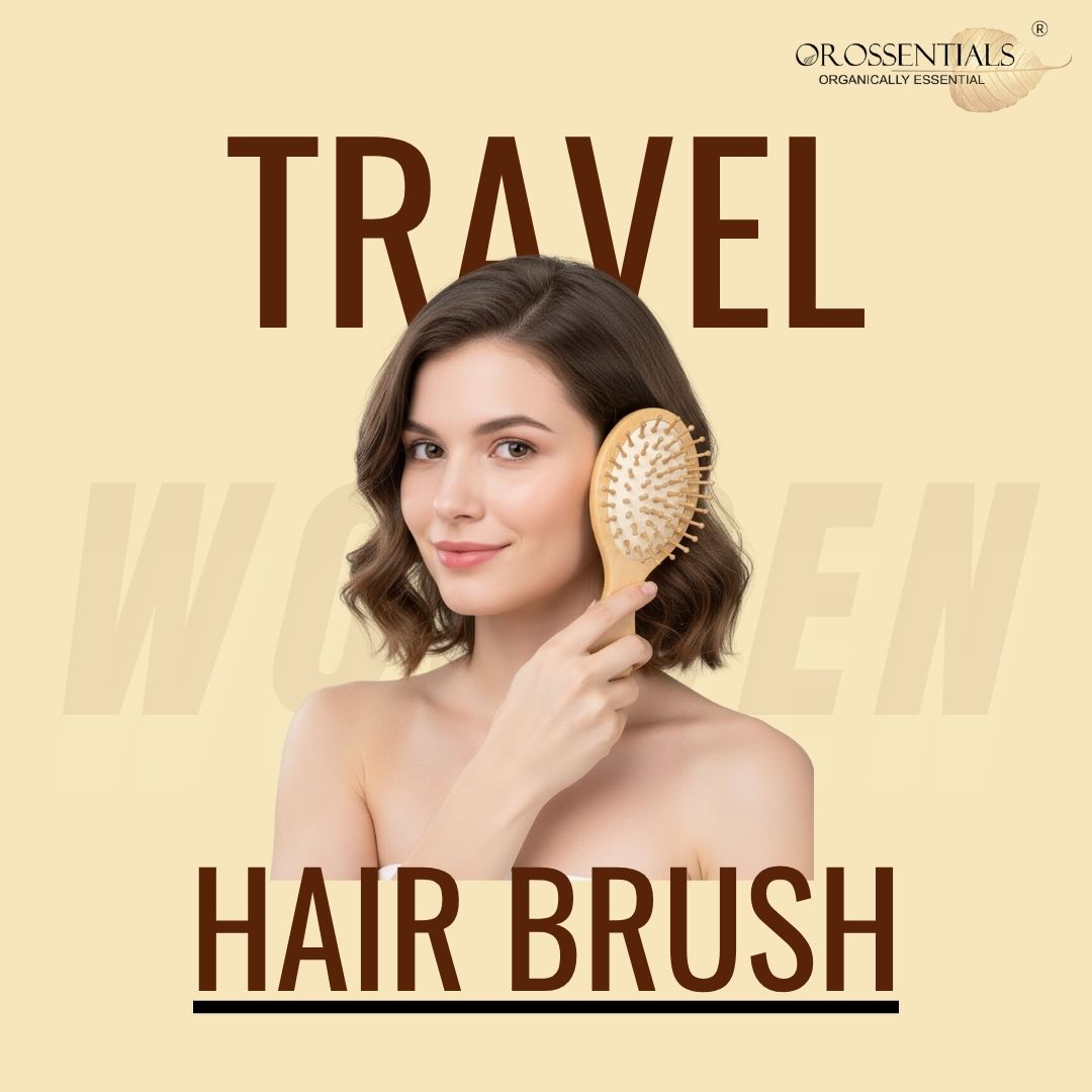 OROSSENTIALS Bamboo Hair Brush with Bamboo Bristle Travel Friendly (ORO-015)