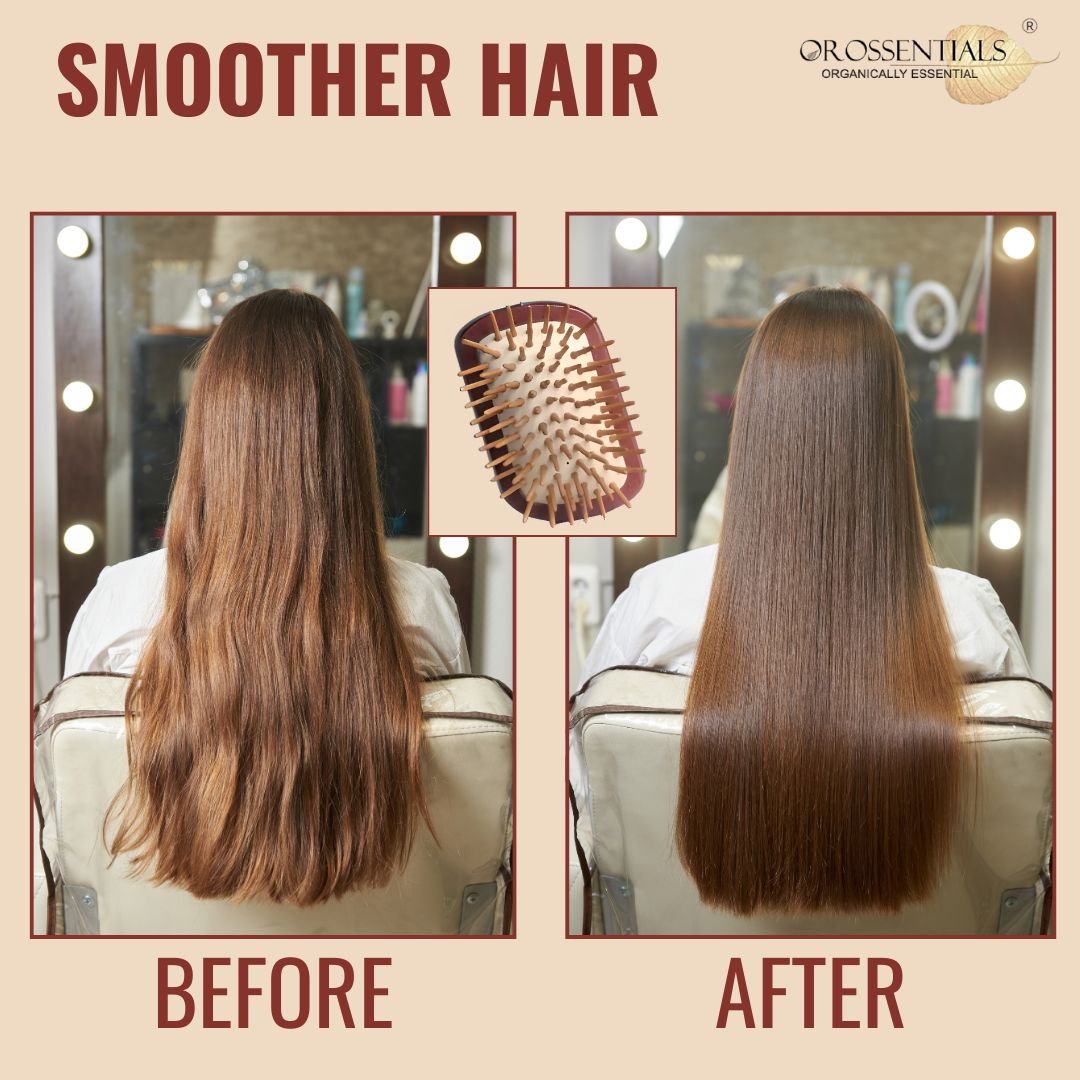 OROSSENTIALS Trending Natural Wooden  Hair Brush Without Handle Premium (ORO-052)