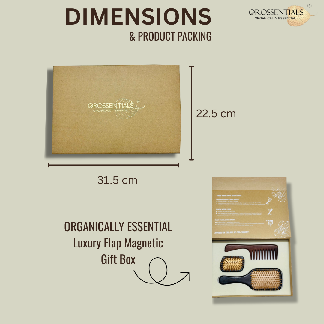 Hair Grooming Set | 1 Sandalwood Comb | 1 Palm Tangle Hair Brush | 1 Dark Pemium Hair Brush | Hair Styling Kit – 3-Piece Set for Effortless Grooming & Styling