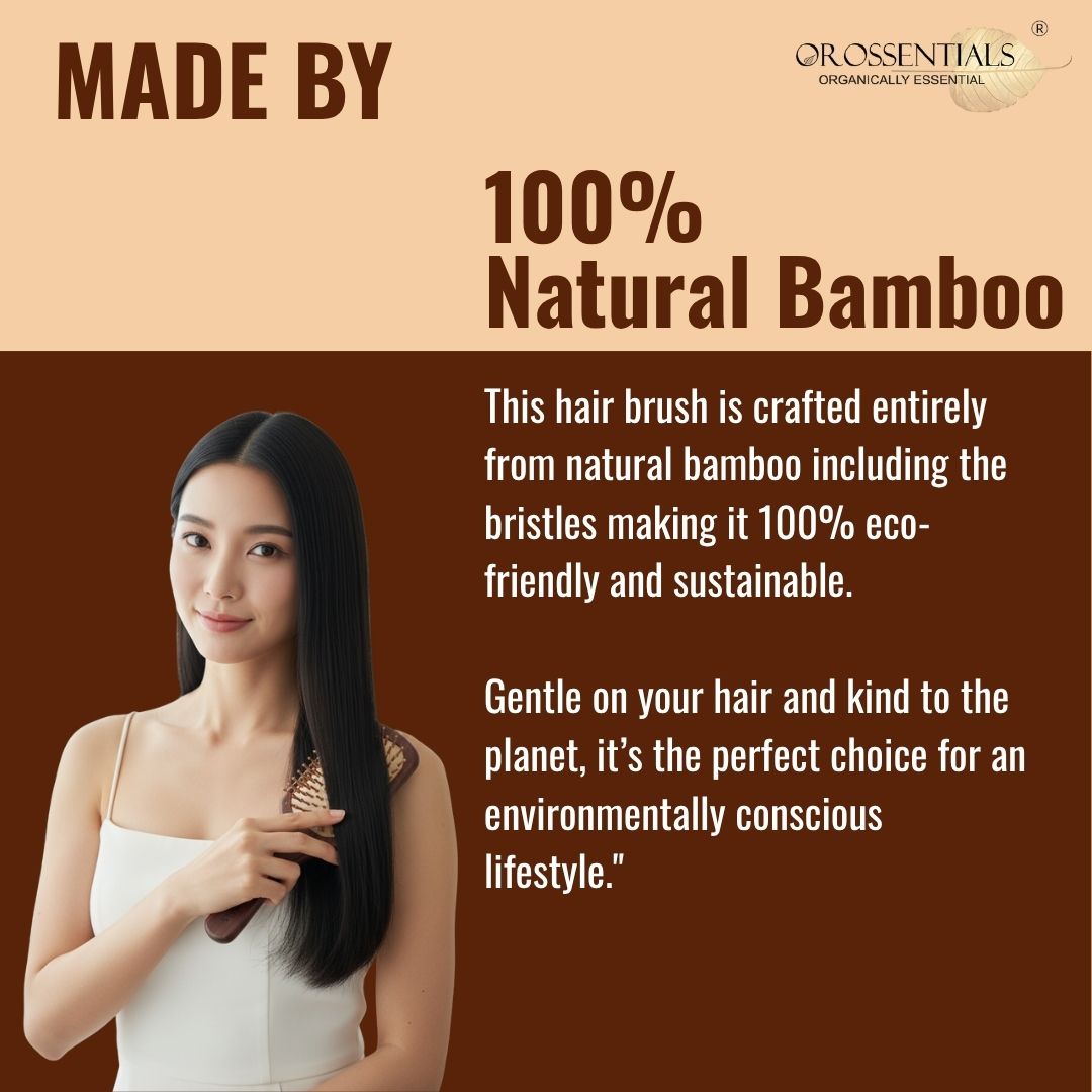 OROSSENTIALS Premium Wooden Hair Brush-Dark wood (ORO-017)