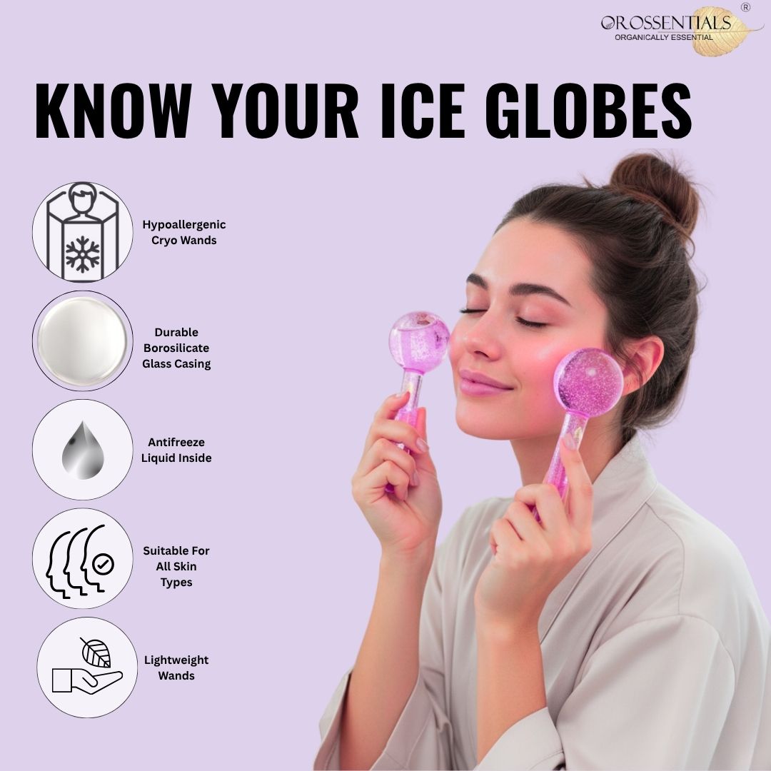 OROSSENTIALS Facial Ice Globe | Facial Massage Tools for Neck Eye Circle (ORO-041)