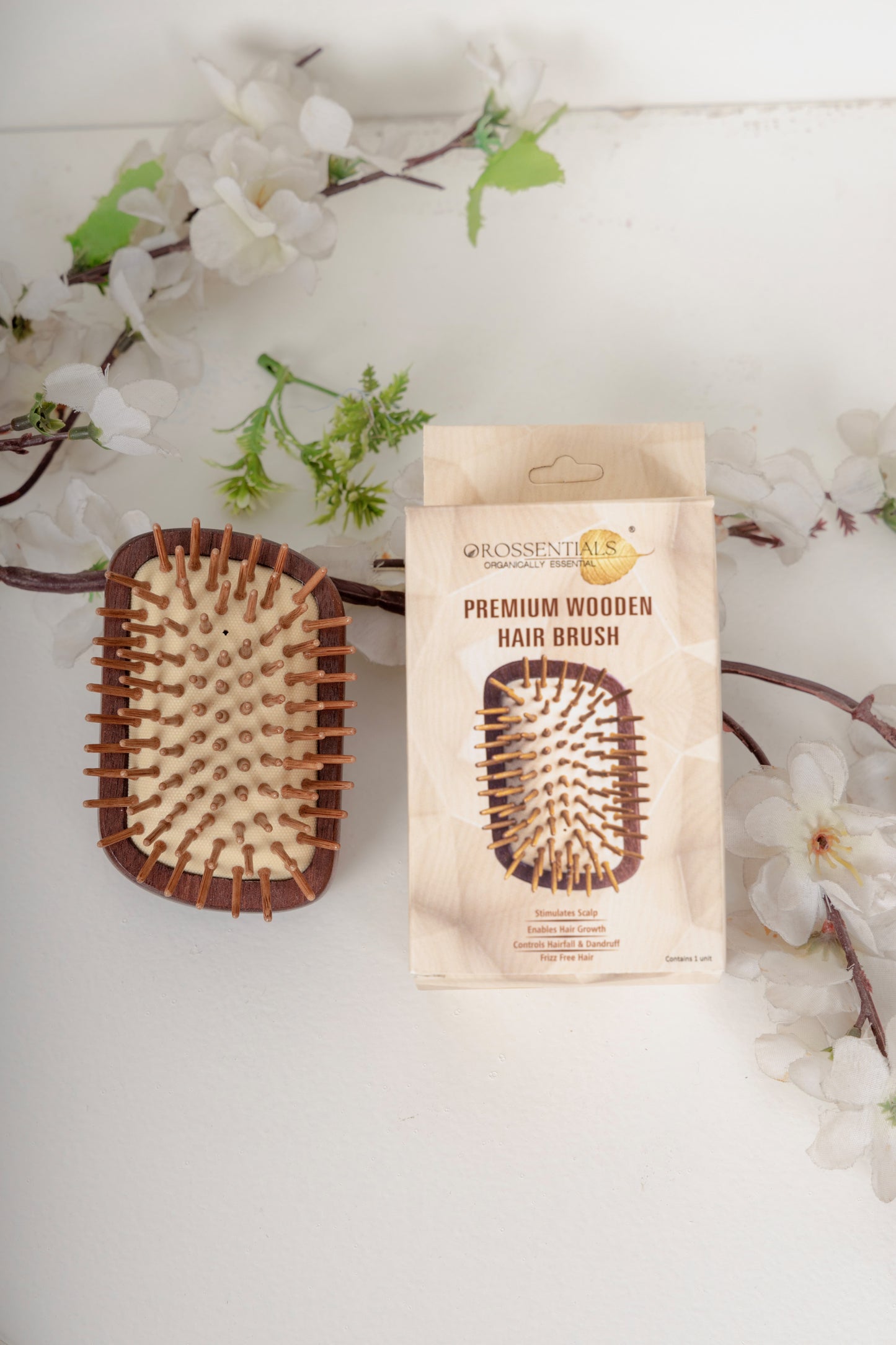 OROSSENTIALS Trending Natural Wooden  Hair Brush Without Handle Premium (ORO-052)