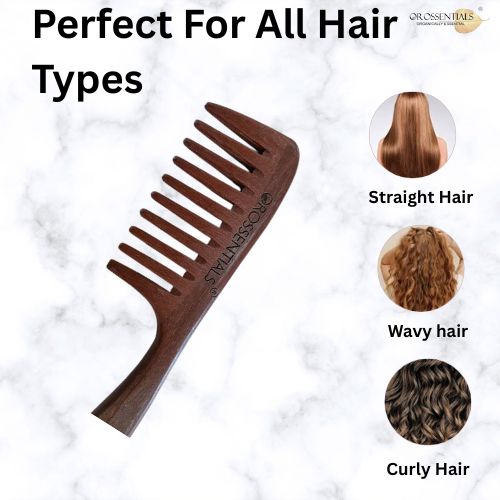 Sandalwood Hair Comb - Zero Waste Comb, 100% Wood, Plastic Free (ORO-059)