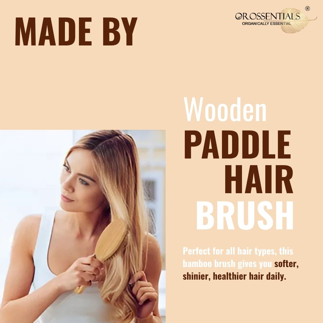 OROSSENTIALS Wooden Oval Hair Brush Big (ORO-013)