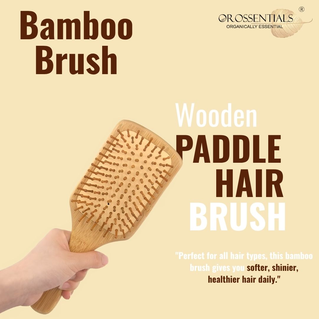 Rectangle Wooden Hair Brush Big Size [ORO-011]