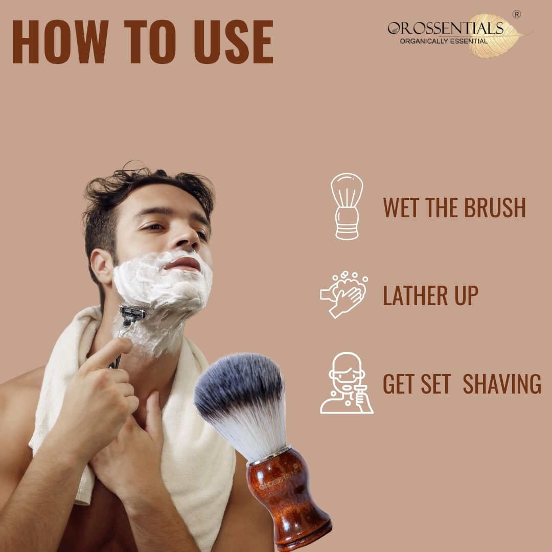 OROSSENTIALS Wooden Shaving Brush For Men (ORO-021)