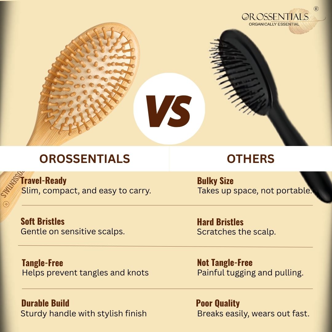 OROSSENTIALS Wooden Oval Hair Brush Small (ORO-014)