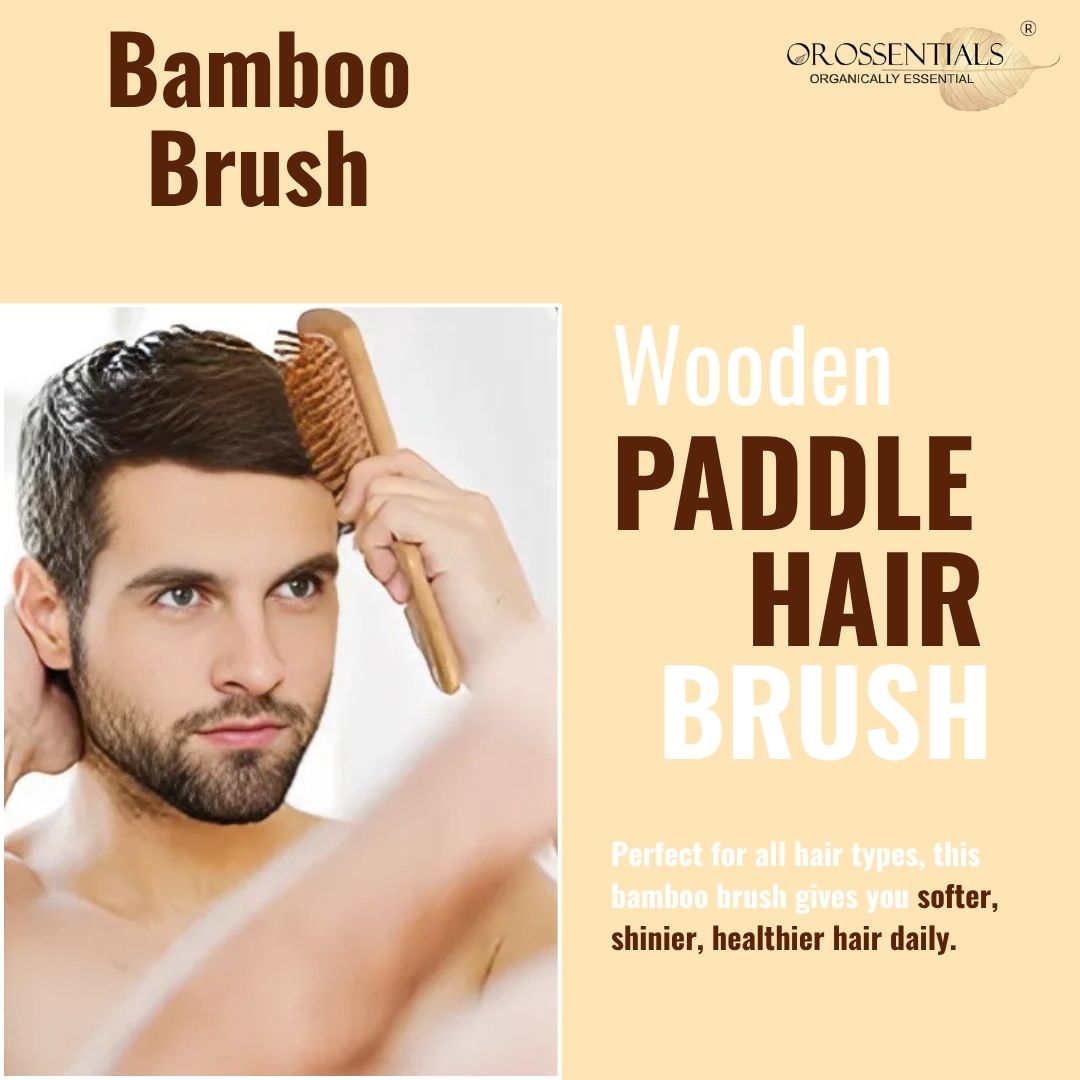 OROSSENTIALS wooden hair brush rectangle small ORO-012