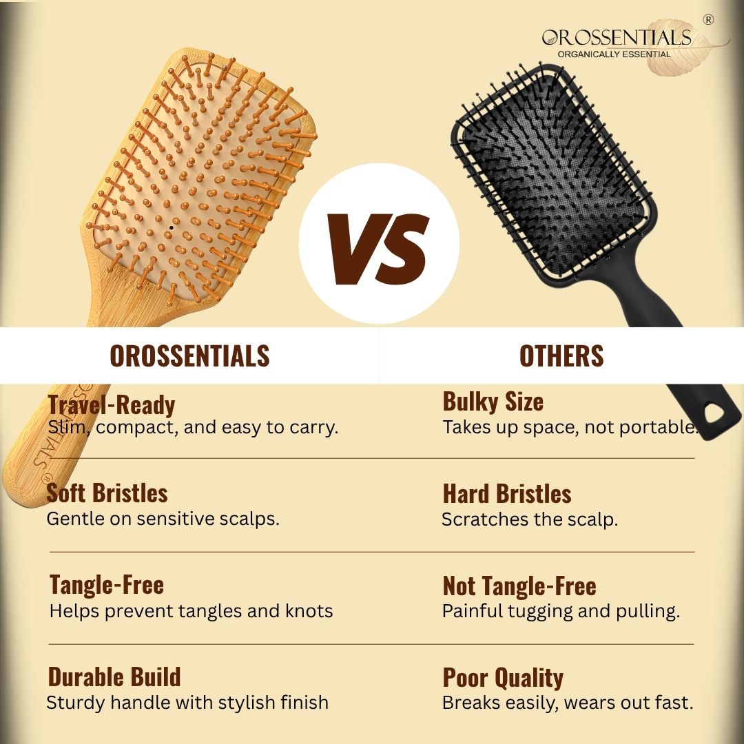 Rectangle Wooden Hair Brush Big Size [ORO-011]