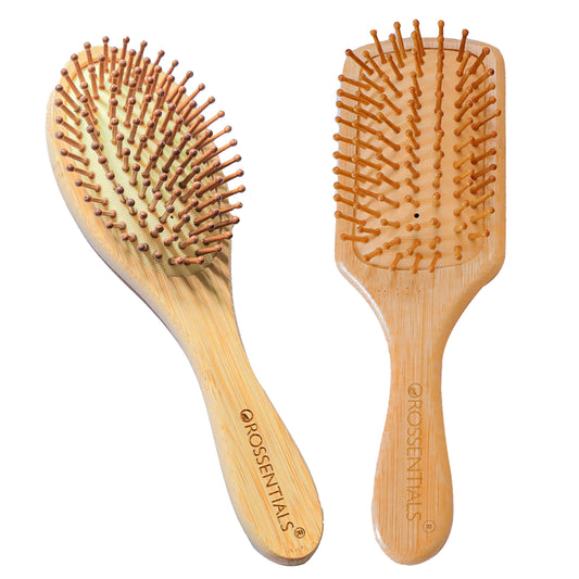 Wooden Hair Brush/Natural Hair Brush/Eco-Friendly Hair Brush/Bamboo Hair Brush/Detangling Hair Brush/Wood Bristle Brush(BC-12-14-PK2)