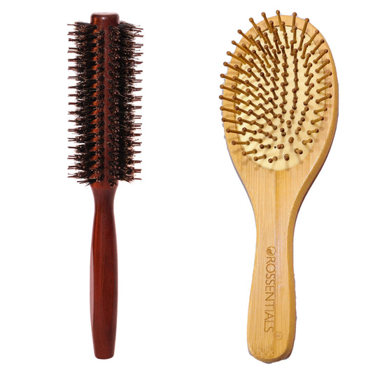 OROSSENTIALS Bamboo Hair Brush with bamboo bristles | Wooden Hair Brush for Women & Men | Wooden Brush for Hair Large Hairbrush for Women | Paddle Hair Brush Paddle Brush for Women(BC-13-18)