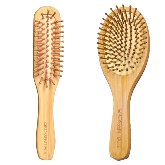 OROSSENTIAlS Combo Of Cushion Paddle Hair Brush And Round Hair Comb Brush For Women And Men(BC-13-48)