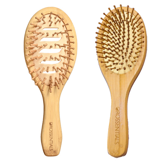 OROSSENTIALS-Wooden Hair Brush/Combo Hair Brush/Natural Bristle Brush/Detangling Hair Brush/Eco-Friendly Hair Brush/Ergonomic Hair Brush/Hair Care Tools/Sustainable Hair Brush/Smooth Finish (BC-13-49)