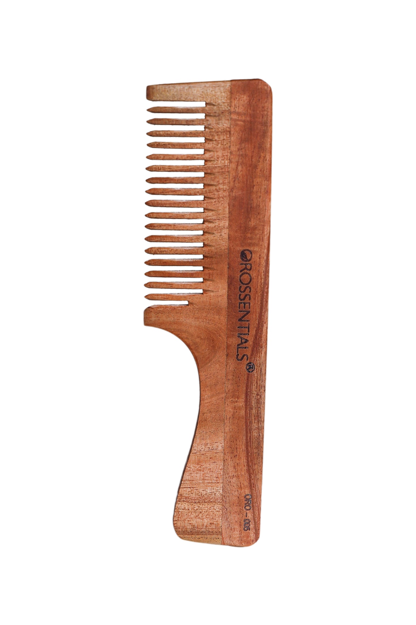 Neem Wood Comb Single teeth (With Handle) [ORO-005]