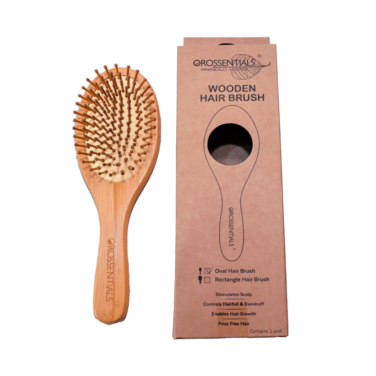 Wooden Hair brush- oval big ORO-013