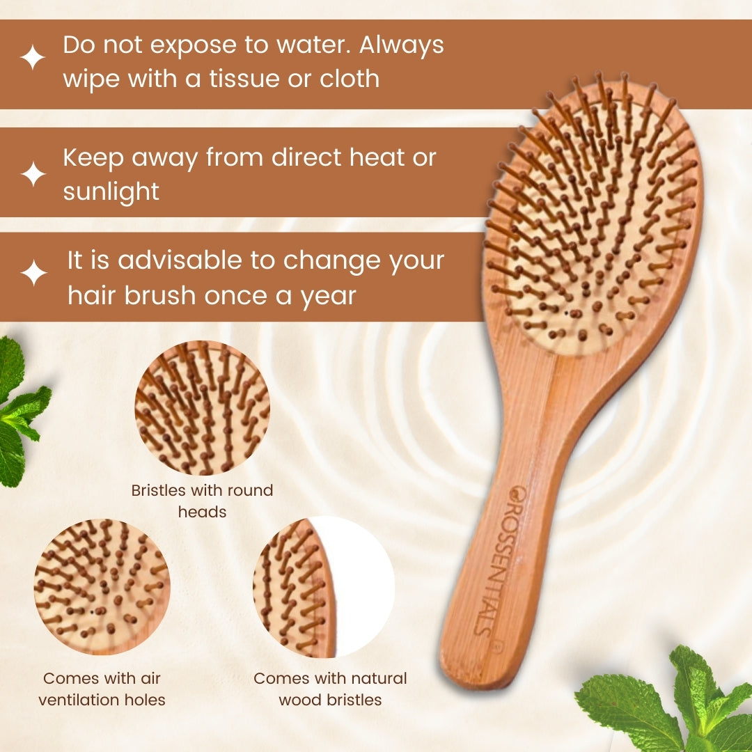 Wooden Hair brush- oval big ORO-013