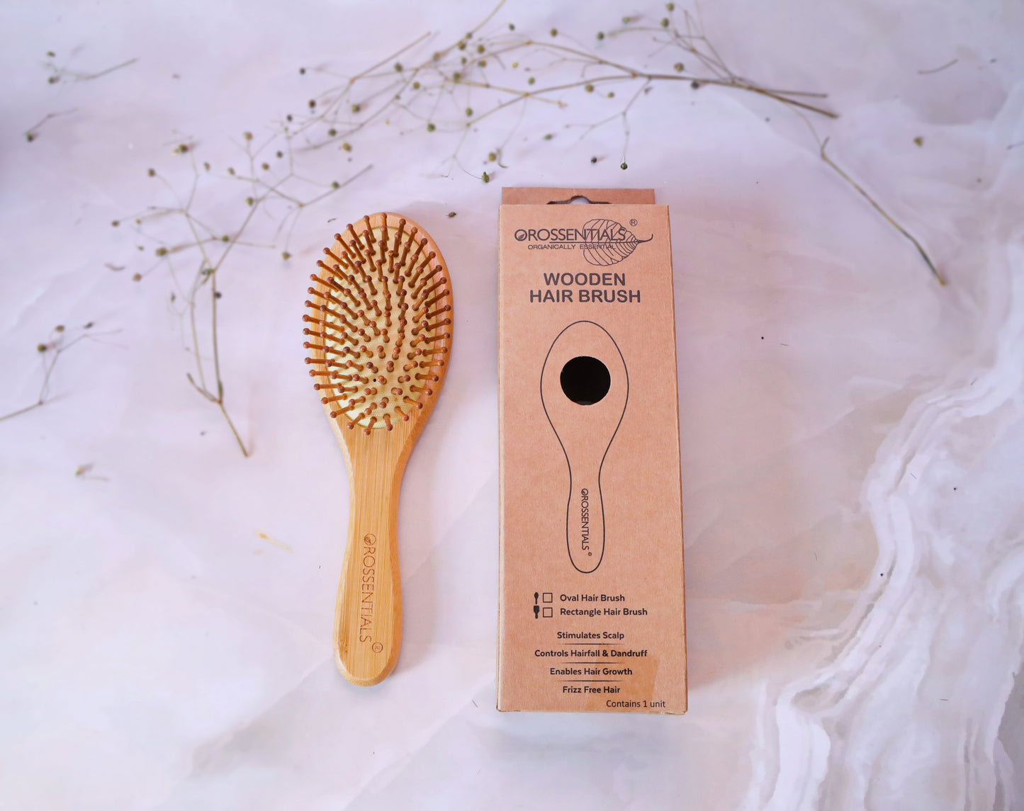 Wooden Hair brush- Oval (Small) ORO-014