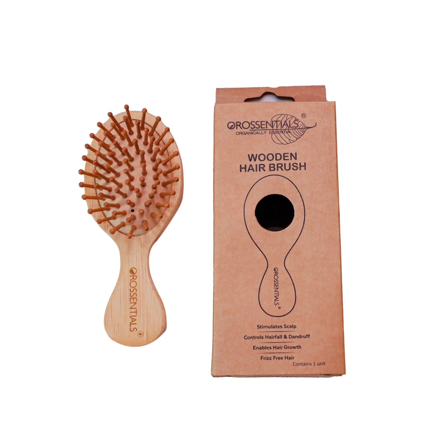 OROSSENTIALS Bamboo Hair Brush with bamboo bristles | Wooden Hair Brush for Women & Men | Wooden Brush for Hair Small Hairbrush for Women | Paddle Hair Brush Paddle Brush for Women Travel FriendlyORO-015