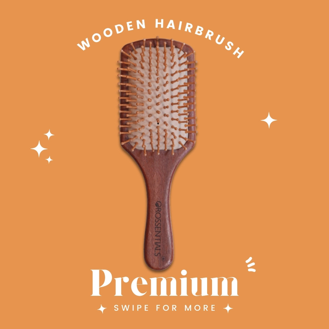 OROSSENTIALS premium wooden hair brush (dark wood)  ORO-017