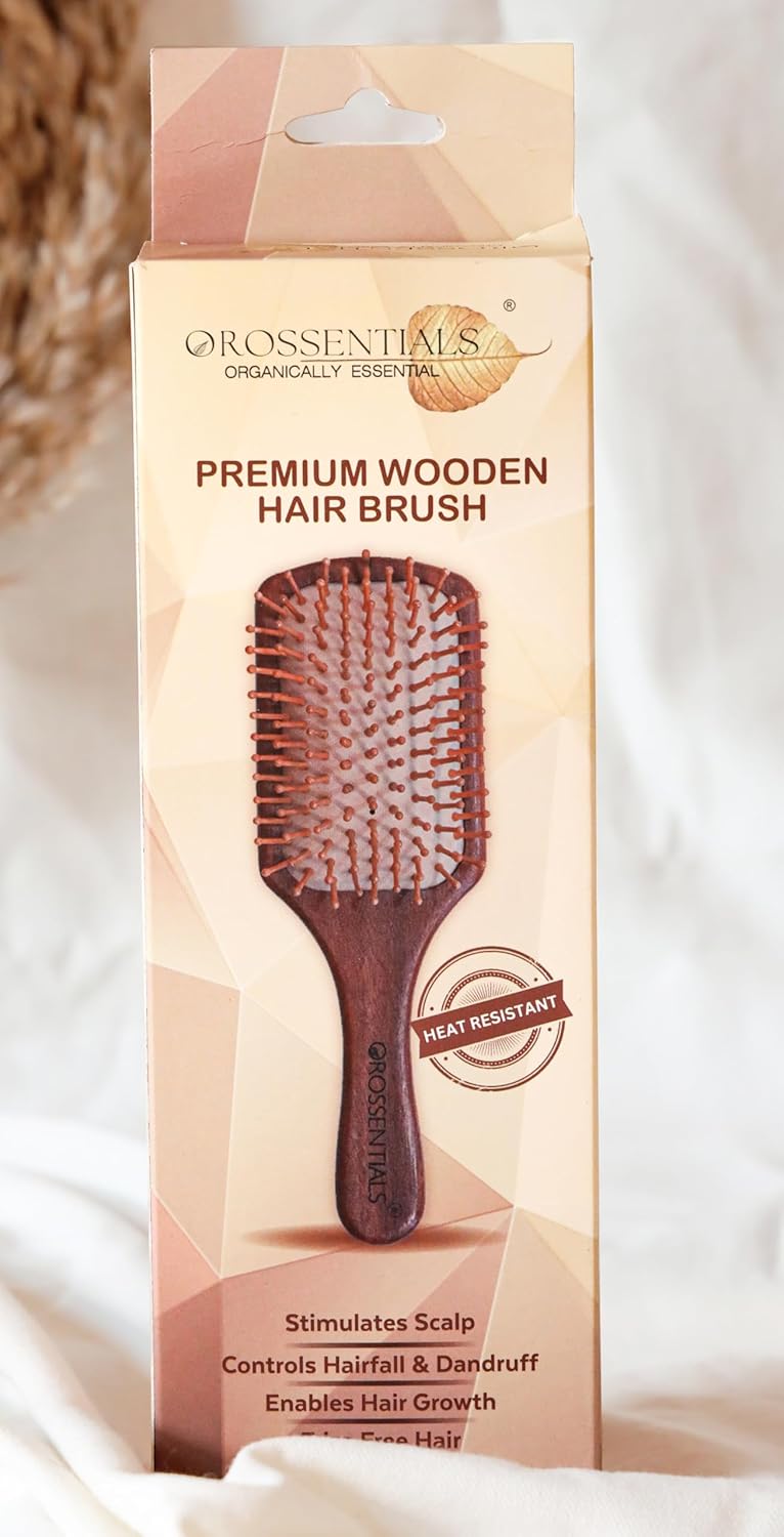 OROSSENTIALS premium wooden hair brush (dark wood)  ORO-017