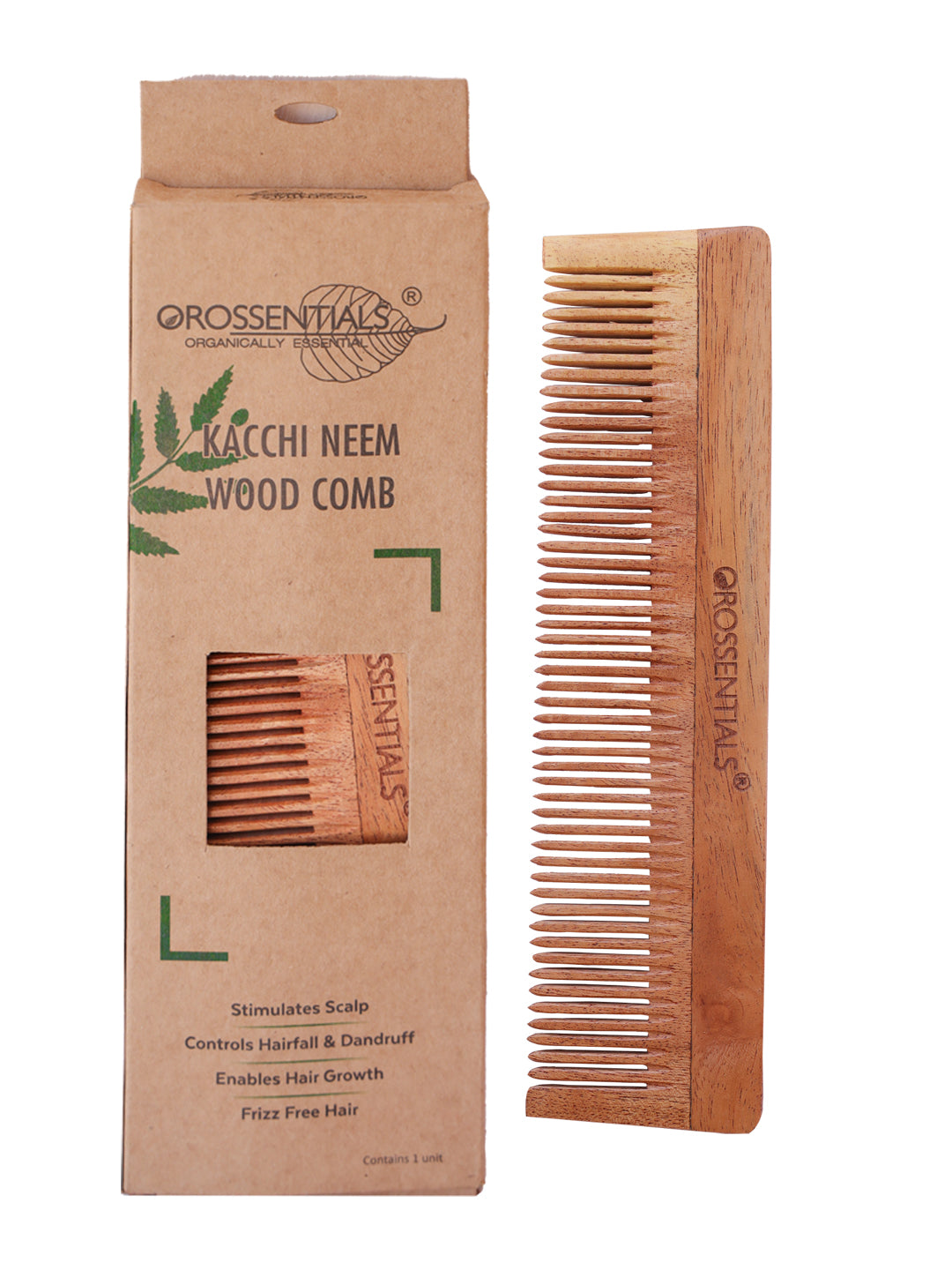 OROSSENTIALS wooden comb- single Teeth ORO-002