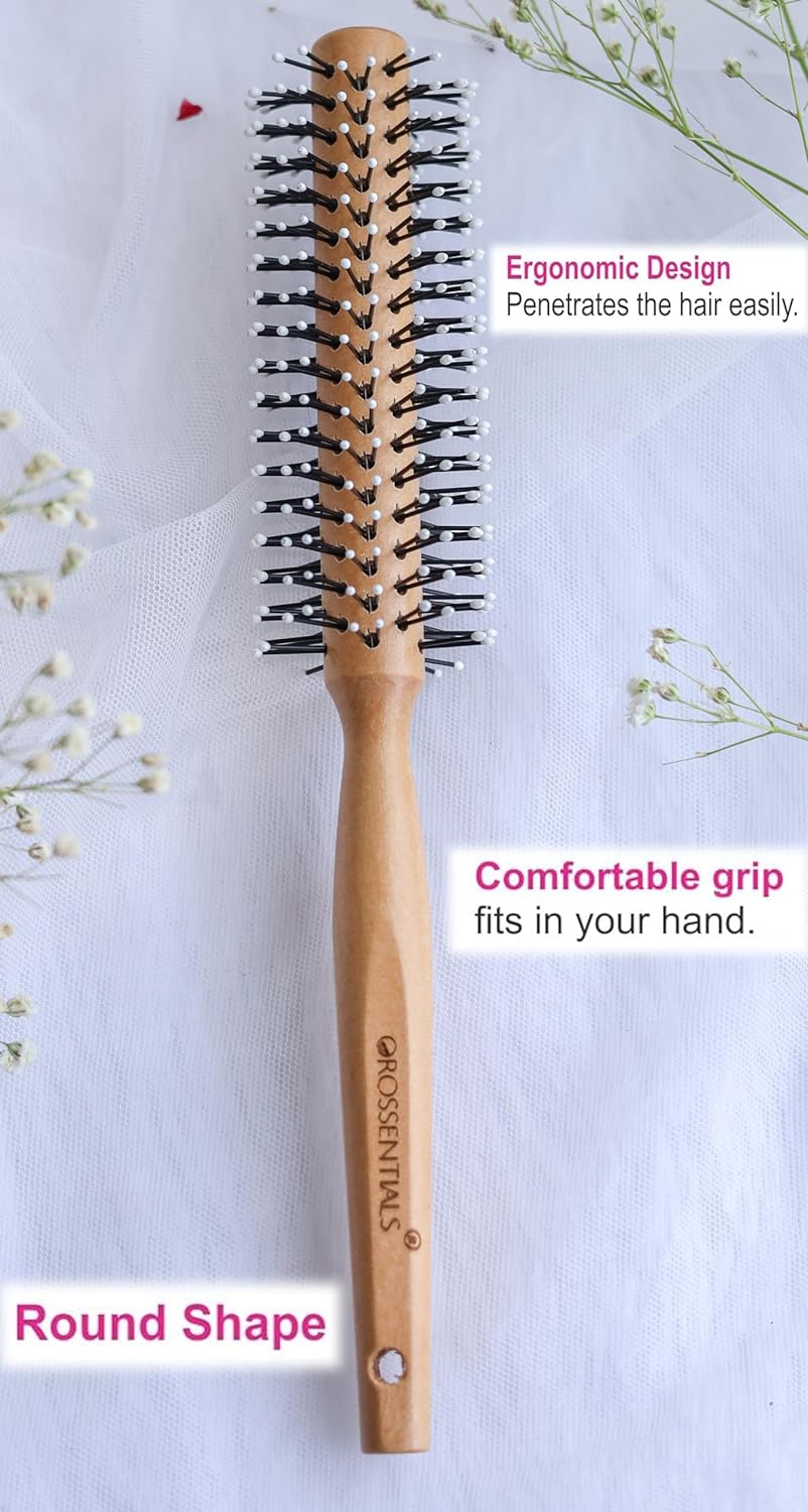 Wooden Round Hair Brush For Blow Drying/oval shape hair brush  (BC-13-20)