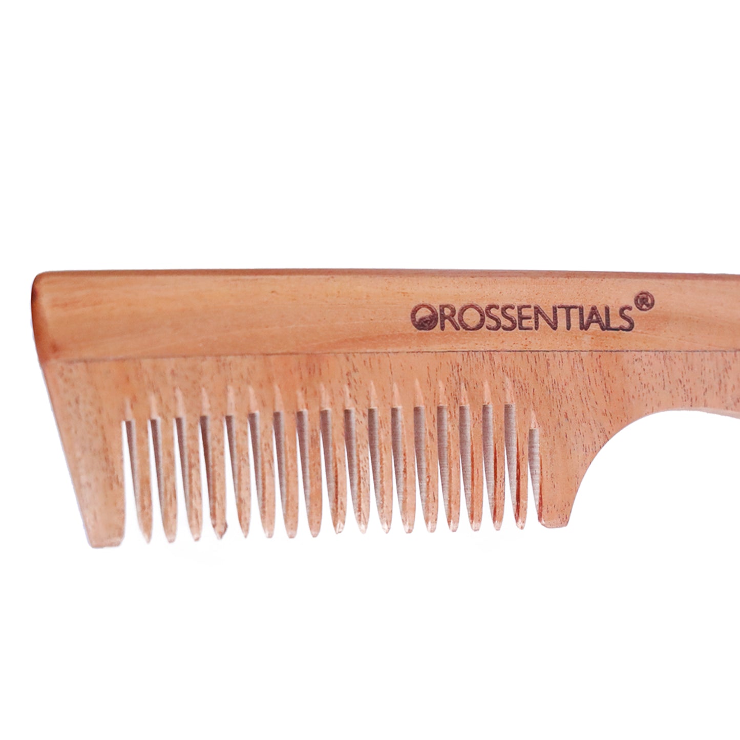 Neem Wood Comb Single teeth (With Handle) [ORO-005]