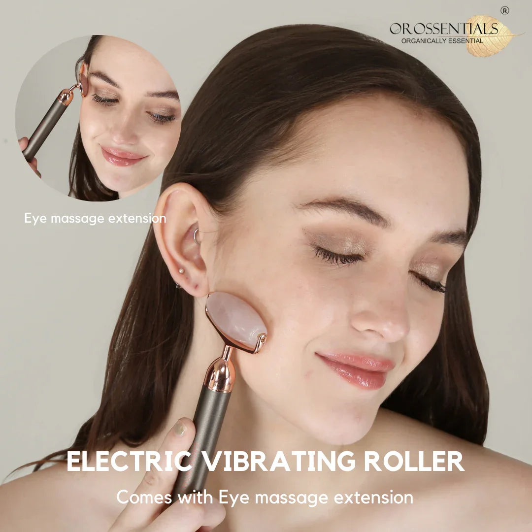 100% Authentic Electric Rose Quartz vibrating Face Roller (Pink) Green Handle 100% Authentic Electric Rose Quartz vibrating Face Roller (Pink) Green Handle
