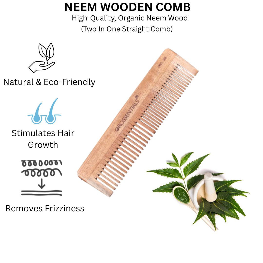 Neem Wooden Comb-Two In One [ORO-008]
