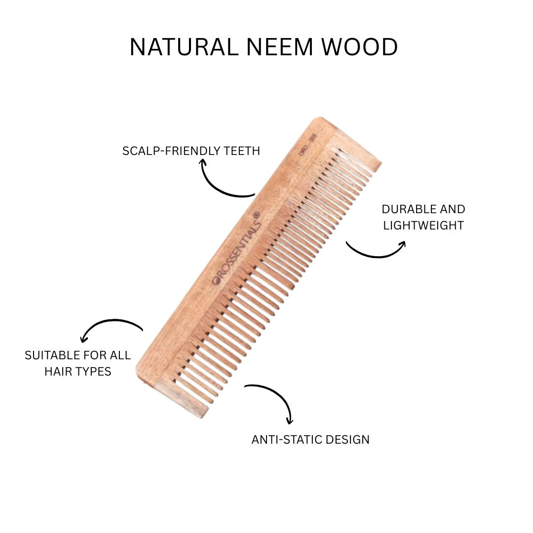 Neem Wooden Comb-Two In One [ORO-008]