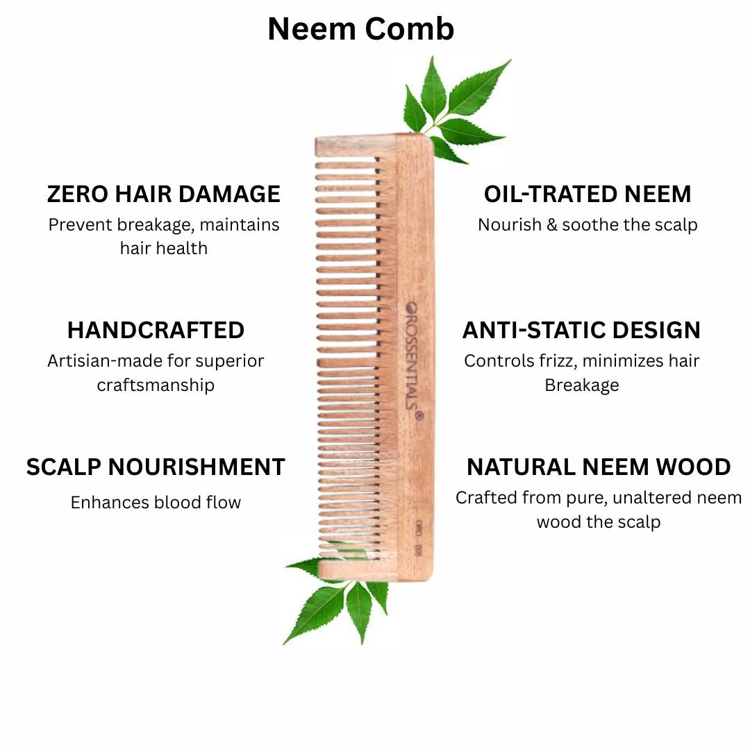 Neem Wooden Comb-Two In One [ORO-008]