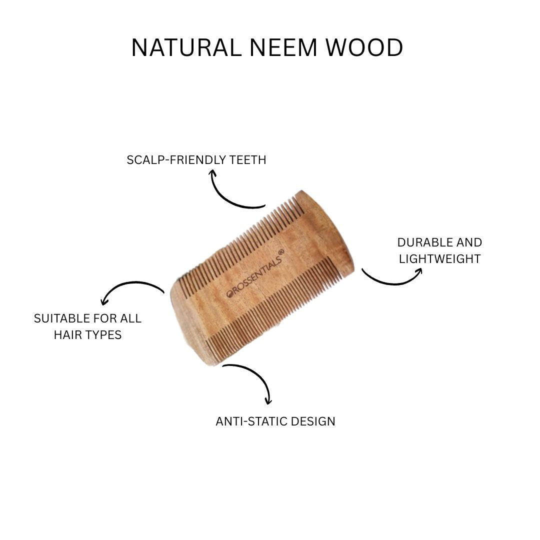 Double Sided Neem Wood Comb | Kacchi Neem Wooden Lice Comb [ORO-010]